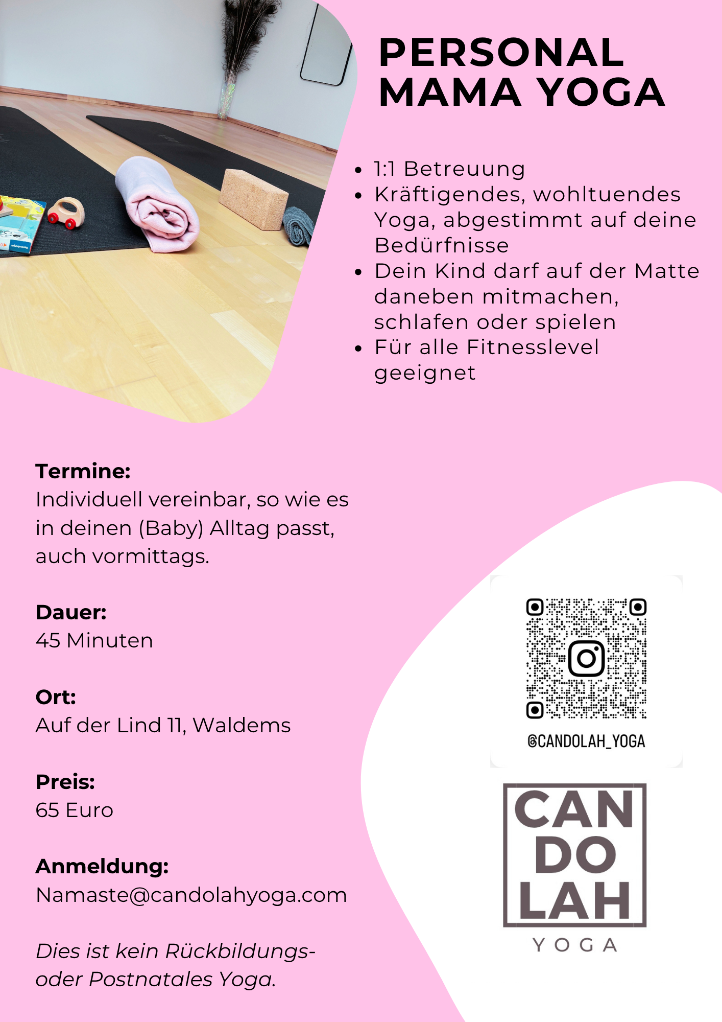 Personal Yoga für Mamas Flyer